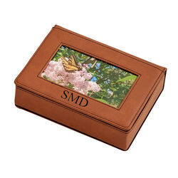 Personalized Caramel Leatherette Frame Box